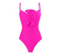 Generisch Costume da bagno da donna in tinta unita in stile francese, design classico, ideale per il nuoto, le vacanze al mare, sottolinea le femminili grazie al taglio raffinato, Colore: rosa., XL