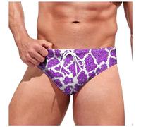 Generisch Costume da bagno da uomo, alla moda, con stampa con paillettes, morbido, comodo, per nuoto, spa, lacci, triangolo, abbigliamento da spiaggia per vacanze, Lilla, XXL