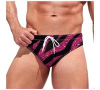 Generisch Costume da bagno estivo da uomo, alla moda, con stampa paillettes, morbido e confortevole, per nuotare, spa, lacci, triangolo, costume da bagno, Colore: rosa., M