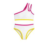 Generisch Costume da bagno in due pezzi, spalle scoperte, con imbottitura sul petto, bikini colorato per tutti i giorni, tempo libero, campus, outdoor, taglie 7-16 anni, pantaloncini stampati con