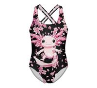 Generisch Costume da bagno intero da ragazza con schiena incrociata per costume da bagno da spiaggia, protezione ad asciugatura rapida, vestibilità comoda, ideale per nuoto, vacanze, tempo libero