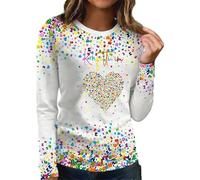 Generisch Costume da carnevale da donna, a maniche lunghe, con coriandoli nel cuore, per feste, girocollo, per il tempo libero, per il tempo libero