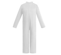 Generisch Costume da carnevale per bambini, body e canottiera, colore bianco, come base in tinta unita per travestimenti, carnevale, versatile gioco di ruolo, per spettacoli teatrali e cosplay