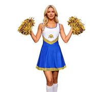 Generisch Costume da cheerleading da donna cheerleader, uniforme, carnevale, feste, Halloween, mini gonna con crop top sexy per studentessa, cheerleader