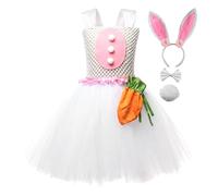 Generisch Costume da coniglietto pasquale, costume da coniglio per bambini, vestito da balletto con fascia, accessorio per abbigliamento da vacanza, tutu per Pasqua, Halloween
