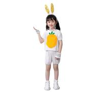 Generisch Costume da coniglietto pasquale per ragazze, feste, spettacoli, gioco della chiesa, travestimento (White2, 3-4 anni)