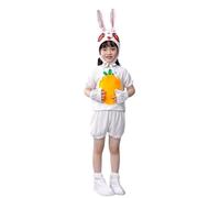 Generisch Costume da coniglietto pasquale per ragazze, feste, spettacoli, gioco della chiesa, travestimento (White1, 11-12 anni)