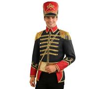 Generisch Costume da direttore del circo da uomo cosplay soldato top giacca con cappello medievale militare ufficiale cappotto rinascimentale vittoriano principe schiaccianoci latta uomo carnevale
