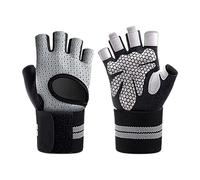 Generisch Costume da donna, elegante, nero, senza dita, per sollevamento pesi, guanti lunghi neri (grigio, L)