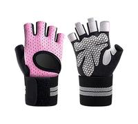 Generisch Costume da donna elegante nero, senza dita, per sollevamento pesi, guanti lunghi neri (rosa, XL)