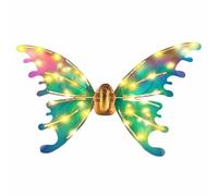 Generisch Costume da farfalla da donna elettrico luminoso ali di farfalla fate elfi ali piccolo angelo cosplay accessori per la schiena glitter per bambini e adulti donne