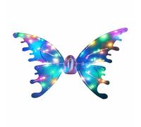Generisch Costume da farfalla da donna elettrico luminoso ali di farfalla fate elfi ali piccolo angelo cosplay accessori per la schiena glitter per bambini e adulti donne