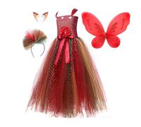 Generisch Costume da fata per ragazze, costume da fata per cosplay, farfalla e fata, per feste, con orecchie da testa, si verifica come costume per le delle fate