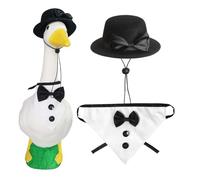 Generisch Costume da gentleman, decorazione per uccelli acquatici, gentleman, set di decorazioni formali, scultura gentleman, cappelli, mosche, sciarpa per il cortile, grande, altezza 58,4 cm