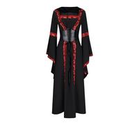 Generisch Costume da Halloween, da donna, per il Rinascimento, nero, medievale, vestito gotico, vittoriano, medievale, maschera, carnevale, Halloween, cosplay