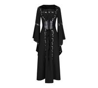 Generisch Costume da Halloween, da donna, per il Rinascimento, nero, medievale, vestito gotico, vittoriano, medievale, maschera, carnevale, Halloween, cosplay