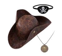 Generisch Costume da pirata, cappello da capitano - cappello da pirata - accessorio autentico per giochi di ruolo per festival teatro palcoscenico cosplay events
