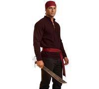 Generisch Costume da pirata medievale da uomo vichingo, 3 pezzi, gladiatori romani, travestimento vichingo, tunica vichinga, cosplay, da palcoscenico, costume da pirata, steampunk, Viking LARP