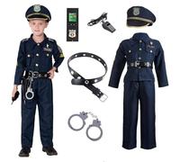 Generisch Costume da polizia, per bambini, per carnevale, Halloween, da poliziotto, set da 7 pezzi
