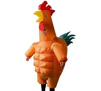 Generisch Costume da pollo gonfiabile | Funny Farm Animal Cosplay Suit with Addominal Muscles Design for Adults, Perfect For Halloween Christmas Birthday Party Festival Or Themed Events