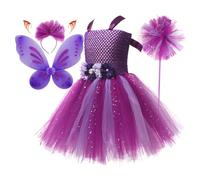 Generisch Costume da principessa per bambine, set da principessa delle fate, set da 5 pezzi, costume da fata per bambini, ragazze e figlie