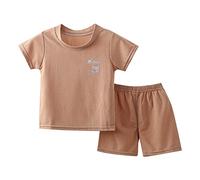 Generisch Costume da ragazzo, 92, set di modelli, abbigliamento per la casa e le ragazze, pigiameria, set per il battesimo e il bambino, marrone, 12-18 Monate