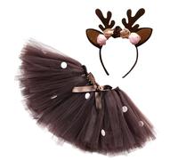 Generisch Costume da renna per ragazze | gonna in tulle | costume da renna per bambini - gonna in tulle tutù travestimento carnevale compleanno palcoscenico danza