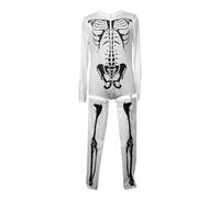 Generisch Costume da scheletro da donna, per Halloween, morbido, lavabile | Vestito scheletro da donna per Halloween, per festival, palcoscenico, discoteca, carnevale e discoteche