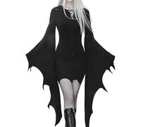 Generisch Costume da strega gotico da donna con maniche a pipistrello | vampiro con maniche a pipistrello, per feste in maschera, riunioni, casa infestata, spettacoli, fotografie, carnevale