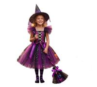 Generisch Costume da strega magico per bambine con un design incantevole, outfit versatile per feste a tema e avventure nel tempo libero
