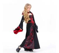 Generisch Costume da strega per ragazze, Halloween, costume da strega per Halloween, cosplay, per bambini, costume da farfalla (Wine, 4-5 anni)