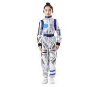 Generisch Costume di carnevale da astronauta, per bambini, avventura nello spazio (blu, 7-9 anni)