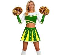 Generisch Costume di Carnevale da donna da cheerleading Team Jumpsuit Performance Travestimento con Carnival Dance Party Masquerade Look Elegante Cosplay Gown Costume Carnevale