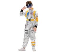 Generisch Costume di carnevale per bambini come set di travestimenti spaziali per giochi di ruolo (giallo, 120/3XS)