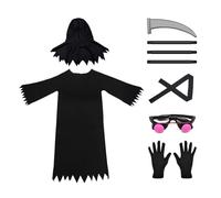Generisch Costume di Carnevale per Halloween, spaventoso, con design occhi, costume da cosplay con falci, costume con design realistico, per ragazze e bambini