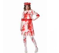 Generisch Costume di Halloween da donna, costume da infermiera sanguinosa, horror macchiato di sangue zombie, set di travestimenti per Halloween, carnevale