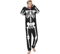 Generisch Costume di Halloween Halloween per genitore-figlio, tuta bianca con cerniera (papà) (nero, L)
