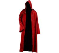Generisch Costume di Halloween per bambini, costume da cosplay, mantello, tunica con cappuccio, per Halloween, per donne nel Medioevo (rosso, 13-14 anni)