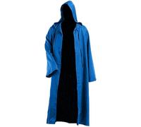 Generisch Costume di Halloween per bambini, costume da cosplay, tunica con cappuccio, per Halloween, per donne nel Medioevo (blu, 5-6 anni)