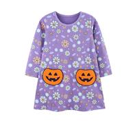 Generisch Costume di Halloween per bambini, ragazza, vestito di Halloween, a maniche lunghe, girocollo, stampa floreale, per l'inverno, per feste, casual, comodo, per bambini, per il compleanno dei