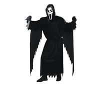 Generisch Costume di Halloween Scream Unisex Ghostface Costume Scary Movie Nero Mantello Horror Outfit per Halloween, Carnevale, cosplay, feste a tema