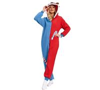 Generisch Costume di Natale da donna con chiusura lampo, con cappuccio, in flanella, set completo con tessuto accogliente, effetto loungewear