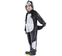 Generisch Costume di Natale per bambini, grandi tasche, cappello rimovibile, per giochi di ruolo, set completo con tessuto morbido, unisex, per carnevale e feste, per 3-12 anni