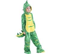 Generisch Costume di Natale per bambini, grandi tasche, cappello rimovibile, per giochi di ruolo, set completo con tessuto morbido, unisex, per carnevale e feste, per 3-12 anni