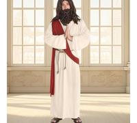 Generisch Costume messia, profeta, presepe, costume di Natale, costume di carnevale, Halloween, vestito di Gesù, tessuto delicato sulla pelle, per feste in costume, Halloween, S-XXL