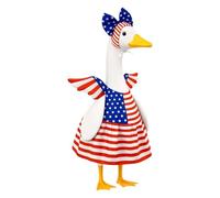 Generisch Costume patriottico d'oca per il 4° luglio America 250° per statua da giardino da 43,2 a 58,4 cm, stelle e strisce, decorazione per il prato del giorno 'indipendenza, colore