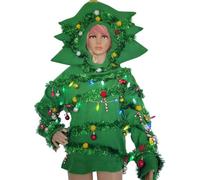 Generisch Costume per albero di Natale, costume da donna Fancy Dress Festive Xmas Costume Vestito Abete Unisex Costume di Natale Costume Elegante Peluche Abete