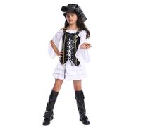 Generisch Costume per bambini per ragazze come abbigliamento da travestimento per Halloween per feste cosplay (bianco, 170 = XXL)