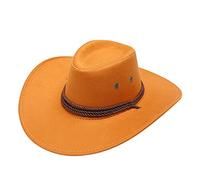 Generisch Costumi Uomo Cowboy Occidentale Cowboy Cappello Da Sole Tesa Larga Viaggio Cappello Solare Commedia Amore Gratis (Arancione, Taglia Una)