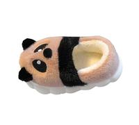 Generisch Cotone Pantofole Inverno Carino Panda Caldo Grande Pelliccia Ragazza Pantofole Pelle d'agnello, caffè, 30.5 EU